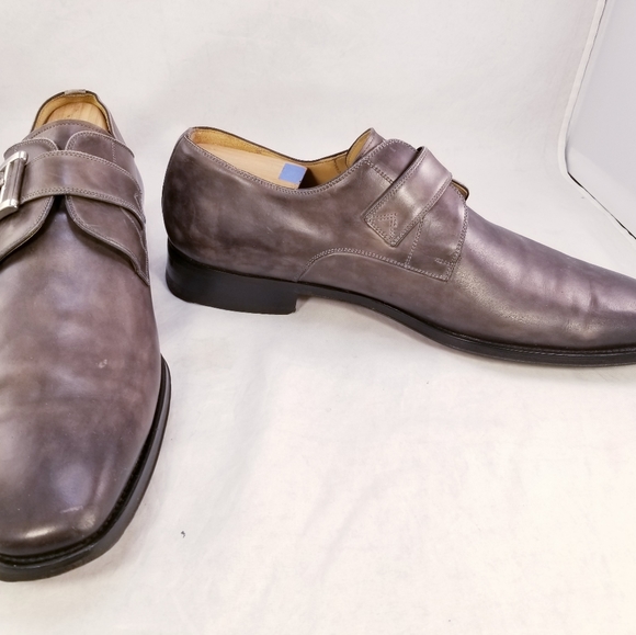 DESIGNER MAGNANNI MEN SHOES LOAFERS MONK STRAP BROWN LEATHER SIZE 12 M EUC - Picture 7 of 11